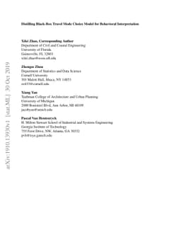 Distilling Black-Box Travel Mode Choice Model for Behavioral
  Interpretation