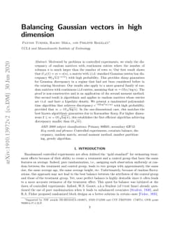 Balancing Gaussian vectors in high dimension
