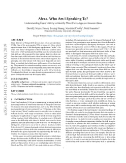 Alexa, Who Am I Speaking To? Understanding Users' Ability to Identify
  Third-Party Apps on Amazon Alexa