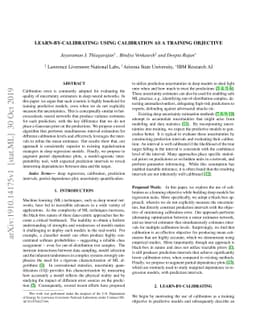 Learn-By-Calibrating: Using Calibration as a Training Objective