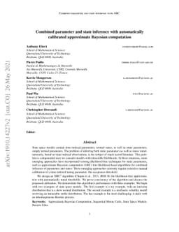 Combined parameter and state inference with automatically calibrated ABC