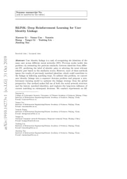 RLINK: Deep Reinforcement Learning for User Identity Linkage