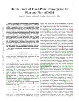 On the Proof of Fixed-Point Convergence for Plug-and-Play ADMM