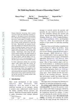 Do Multi-hop Readers Dream of Reasoning Chains?