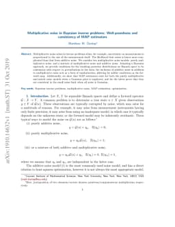 Multiplicative noise in Bayesian inverse problems: Well-posedness and
  consistency of MAP estimators