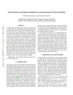 Text-to-image synthesis method evaluation based on visual patterns