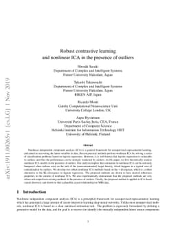 Robust contrastive learning and nonlinear ICA in the presence of
  outliers