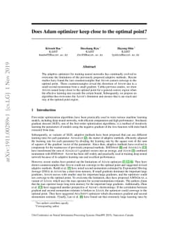 Does Adam optimizer keep close to the optimal point?