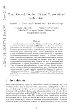 Comb Convolution for Efficient Convolutional Architecture