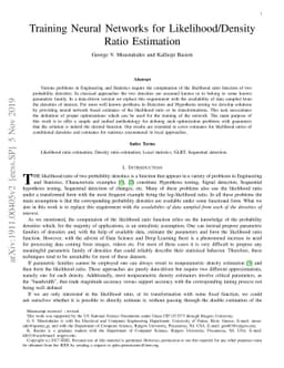 Training Neural Networks for Likelihood/Density Ratio Estimation