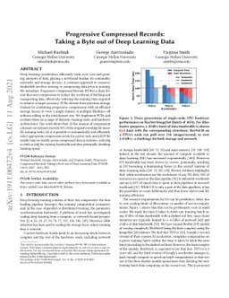 Progressive Compressed Records: Taking a Byte out of Deep Learning Data