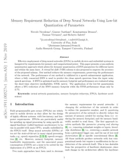 Memory Requirement Reduction of Deep Neural Networks Using Low-bit
  Quantization of Parameters