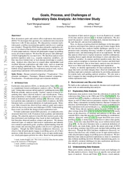 Goals, Process, and Challenges of Exploratory Data Analysis: An
  Interview Study