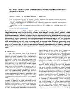 Time-Aware Gated Recurrent Unit Networks for Road Surface Friction
  Prediction Using Historical Data