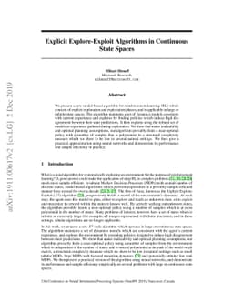 Explicit Explore-Exploit Algorithms in Continuous State Spaces
