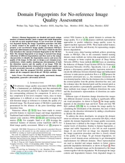 Domain Fingerprints for No-reference Image Quality Assessment
