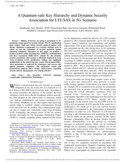 A Quantum Safe Key Hierarchy and Dynamic Security Association for
  LTE/SAE in 5G Scenario