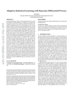 Adaptive Statistical Learning with Bayesian Differential Privacy