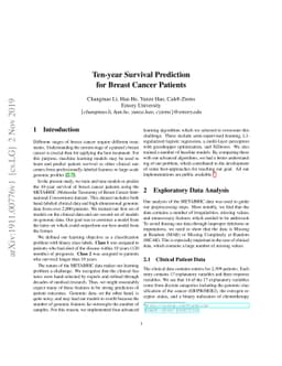 Ten-year Survival Prediction for Breast Cancer Patients