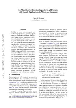 An Algorithm for Routing Capsules in All Domains