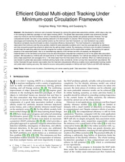 Efficient Global Multi-object Tracking Under Minimum-cost Circulation
  Framework