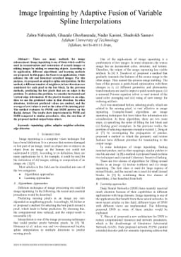 Image Inpainting by Adaptive Fusion of Variable Spline Interpolations