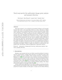 Novel semi-metrics for multivariate change point analysis and anomaly
  detection