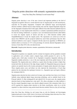 Singular points detection with semantic segmentation networks