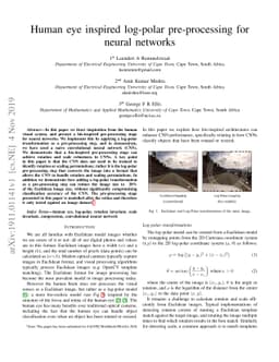 Human eye inspired log-polar pre-processing for neural networks