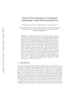 Field of View Extension in Computed Tomography Using Deep Learning Prior