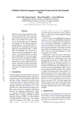 A Holistic Natural Language Generation Framework for the Semantic Web