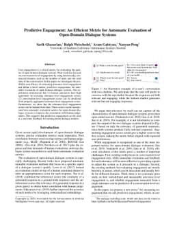 Predictive Engagement: An Efficient Metric For Automatic Evaluation of
  Open-Domain Dialogue Systems