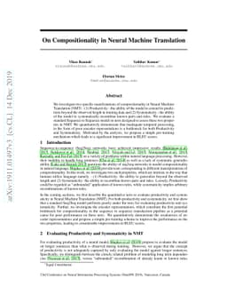 On Compositionality in Neural Machine Translation