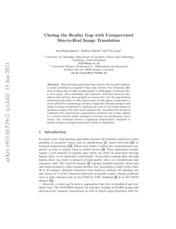 Closing the Reality Gap with Unsupervised Sim-to-Real Image Translation