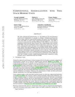 Compositional Generalization with Tree Stack Memory Units