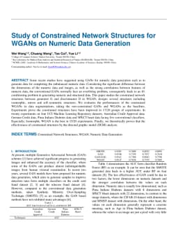 Study of Constrained Network Structures for WGANs on Numeric Data
  Generation