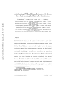 Joint Ranking SVM and Binary Relevance with Robust Low-Rank Learning for
  Multi-Label Classification