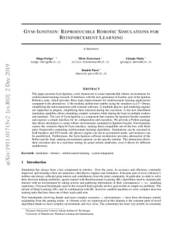 Gym-Ignition: Reproducible Robotic Simulations for Reinforcement
  Learning