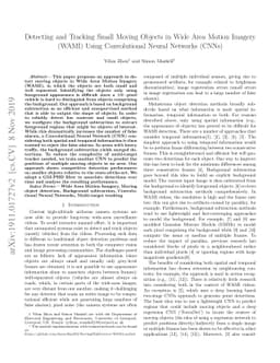 Detecting and Tracking Small Moving Objects in Wide Area Motion Imagery
  (WAMI) Using Convolutional Neural Networks (CNNs)