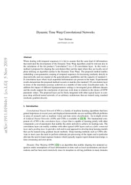 Dynamic Time Warp Convolutional Networks