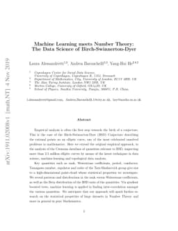 Machine Learning meets Number Theory: The Data Science of
  Birch-Swinnerton-Dyer