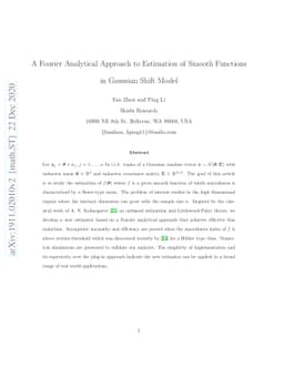 A Fourier Analytical Approach to Estimation of Smooth Functions in
  Gaussian Shift Model