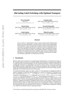 Alleviating Label Switching with Optimal Transport