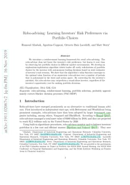 Robo-advising: Learning Investors' Risk Preferences via Portfolio
  Choices