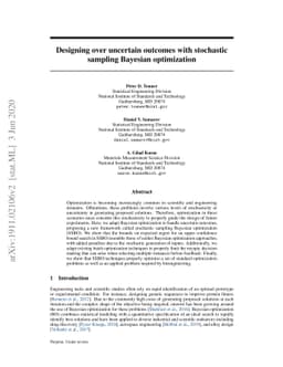 Designing over uncertain outcomes with stochastic sampling Bayesian
  optimization