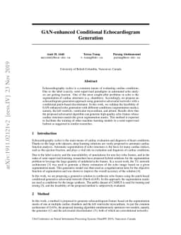 GAN-enhanced Conditional Echocardiogram Generation