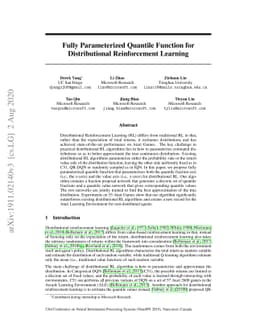 Fully Parameterized Quantile Function for Distributional Reinforcement
  Learning