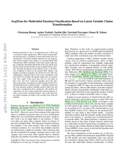 Seq2Emo for Multi-label Emotion Classification Based on Latent Variable
  Chains Transformation