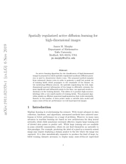 Spatially regularized active diffusion learning for high-dimensional
  images