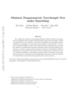 Minimax Nonparametric Two-sample Test under Smoothing